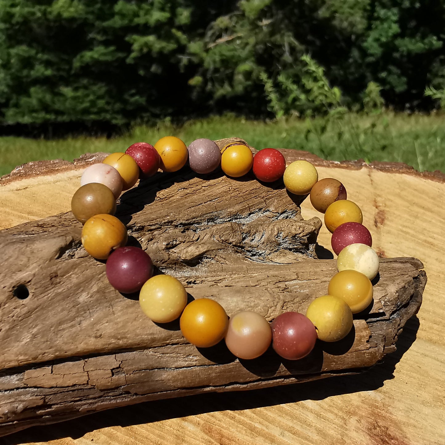 Heilstein Armband LEBENDIGKEIT Mookait matt 8mm Kugeln