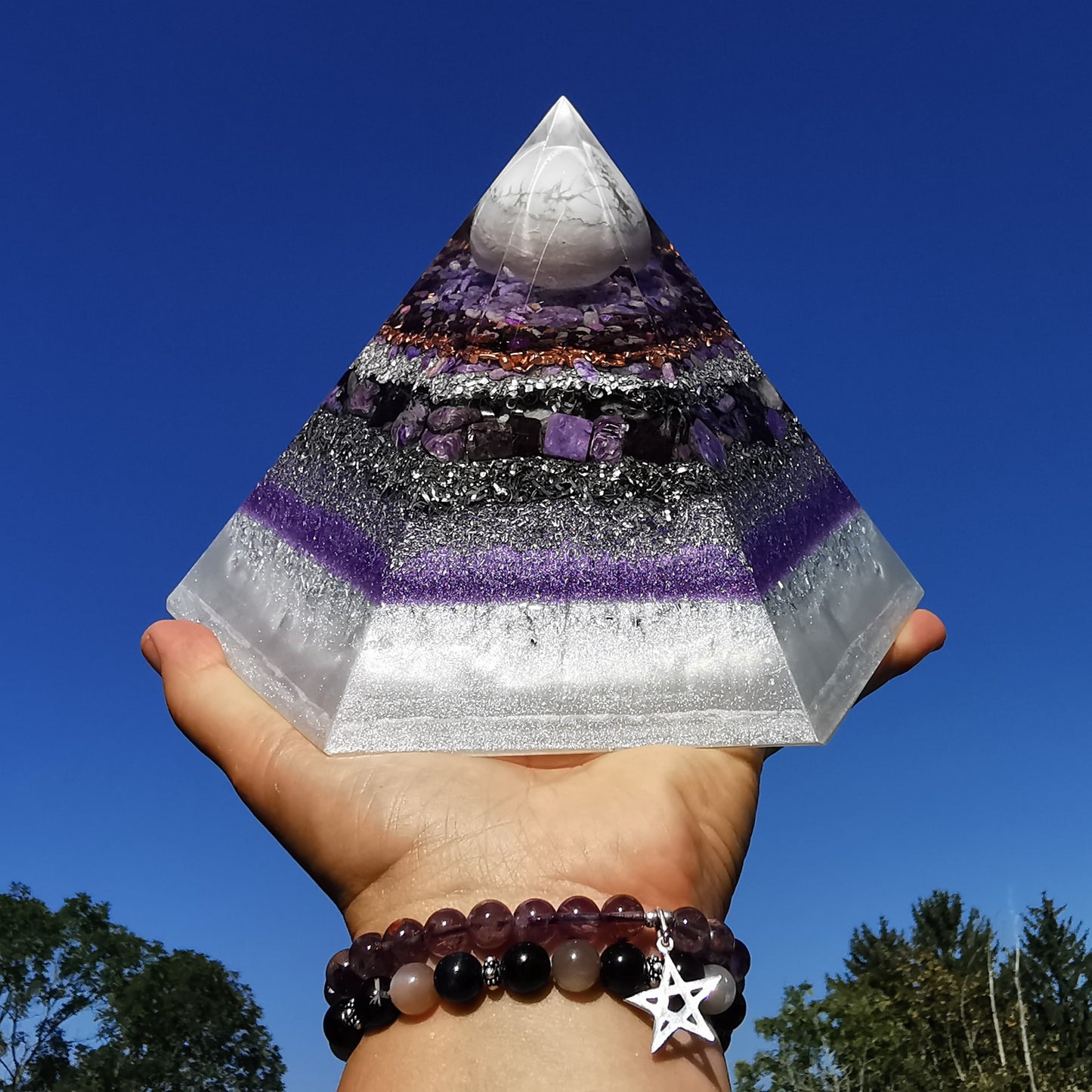 Orgone Hexagonal Pyramide GELASSENHEIT 18.5cm