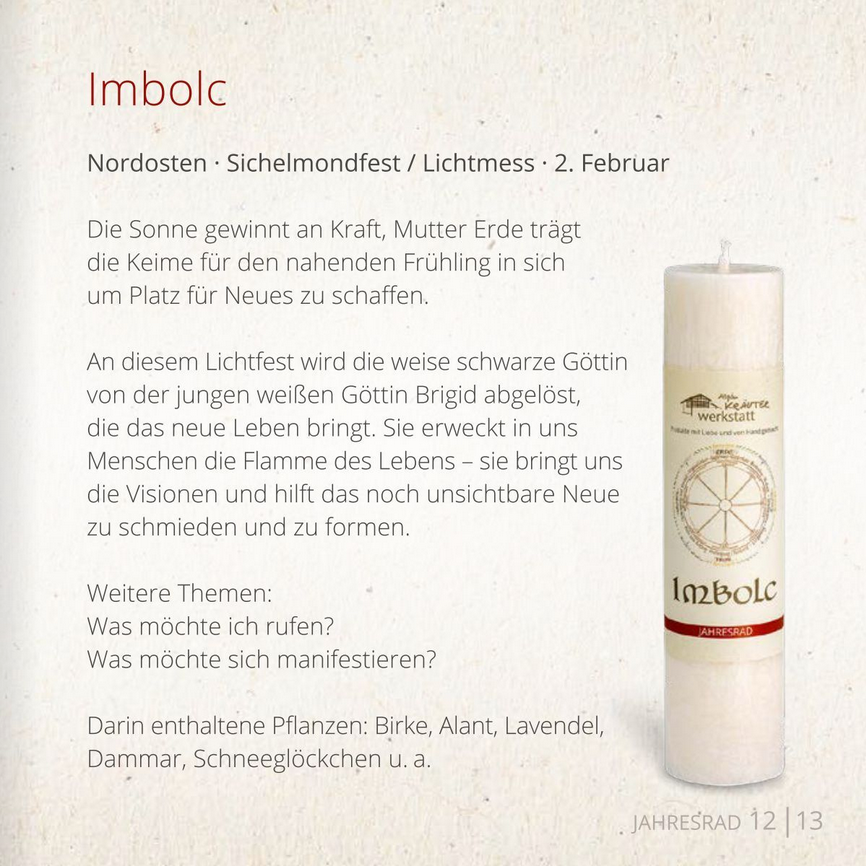 IMBOLC - Fest des Lichtes - Allgäuer Heilkräuter Kerze
