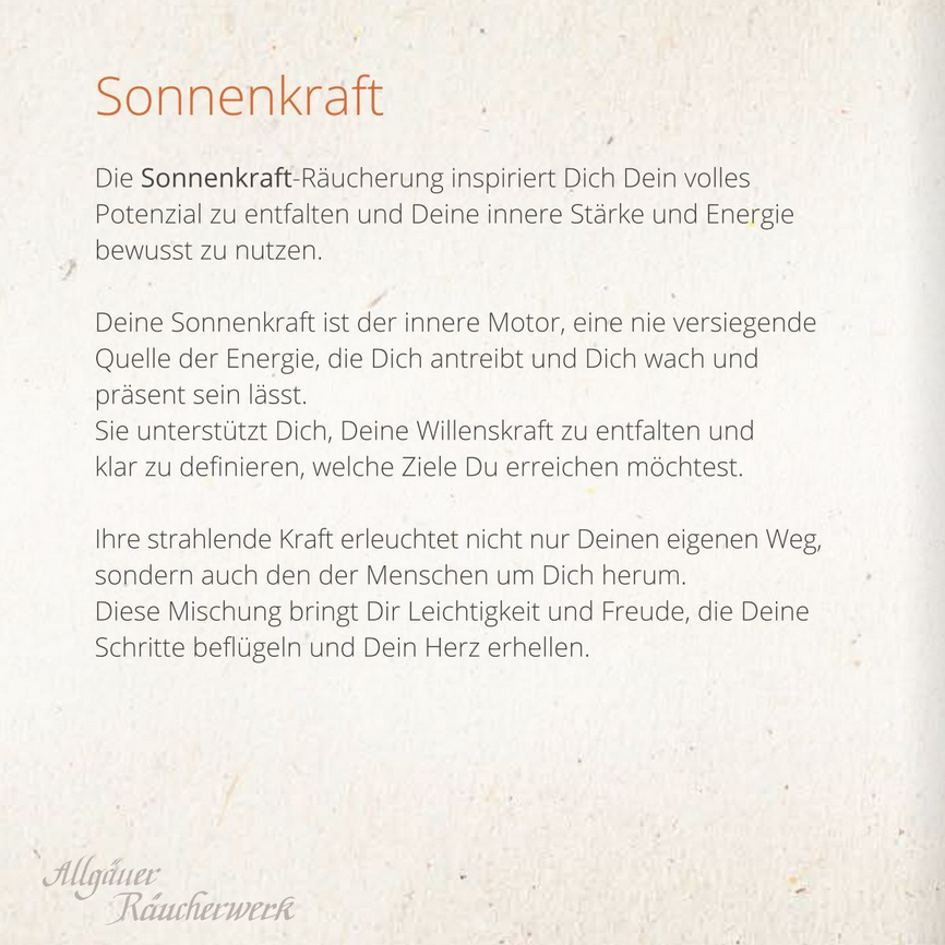 Allgäuer Räucherwerk - Seelenzauber - Sonnenkraft - Nachfüllpackung