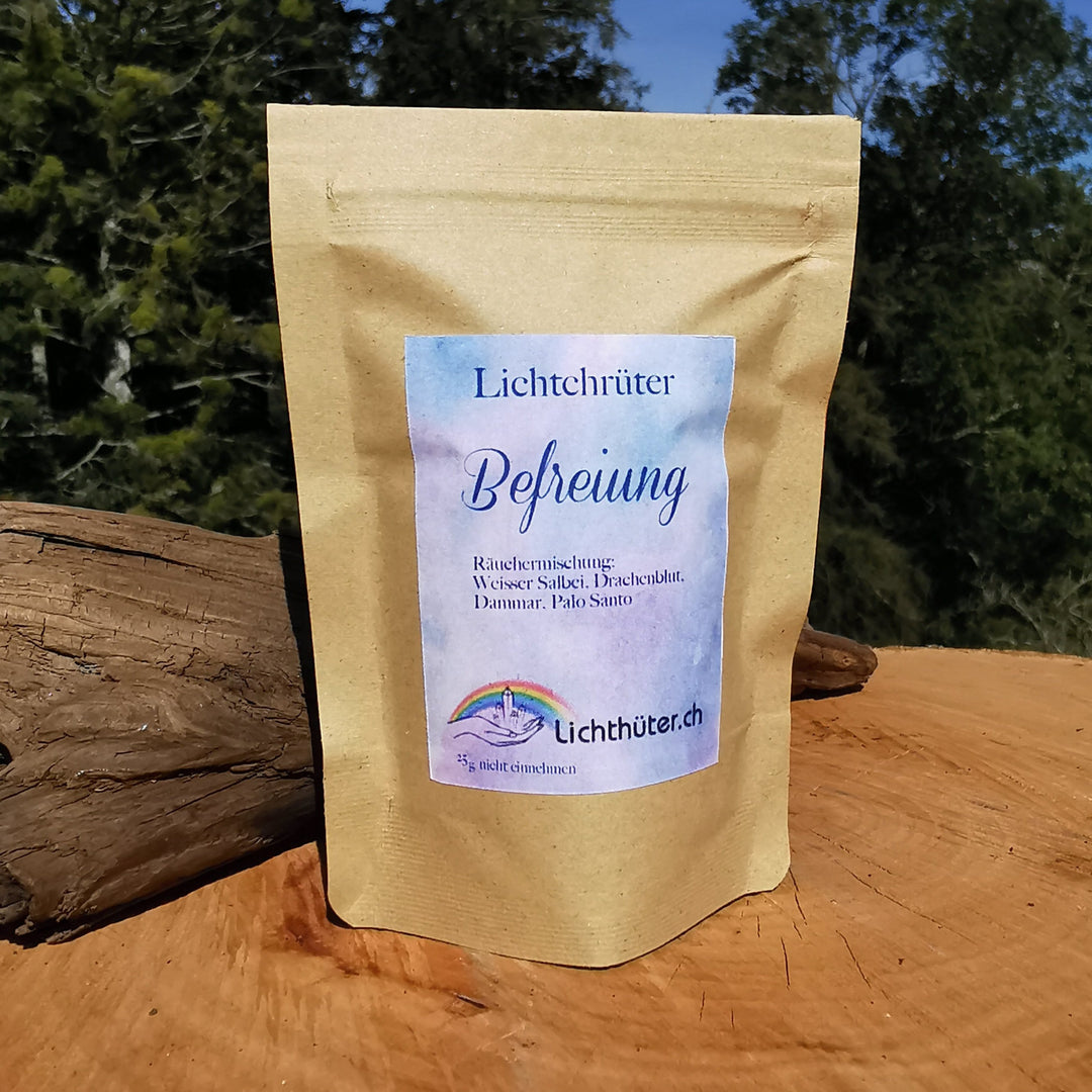 Lichtchrüter zum Räuchern - BEFREIUNG - Palo Santo - Weisser Salbei - Dammar - Drachenblut 25g