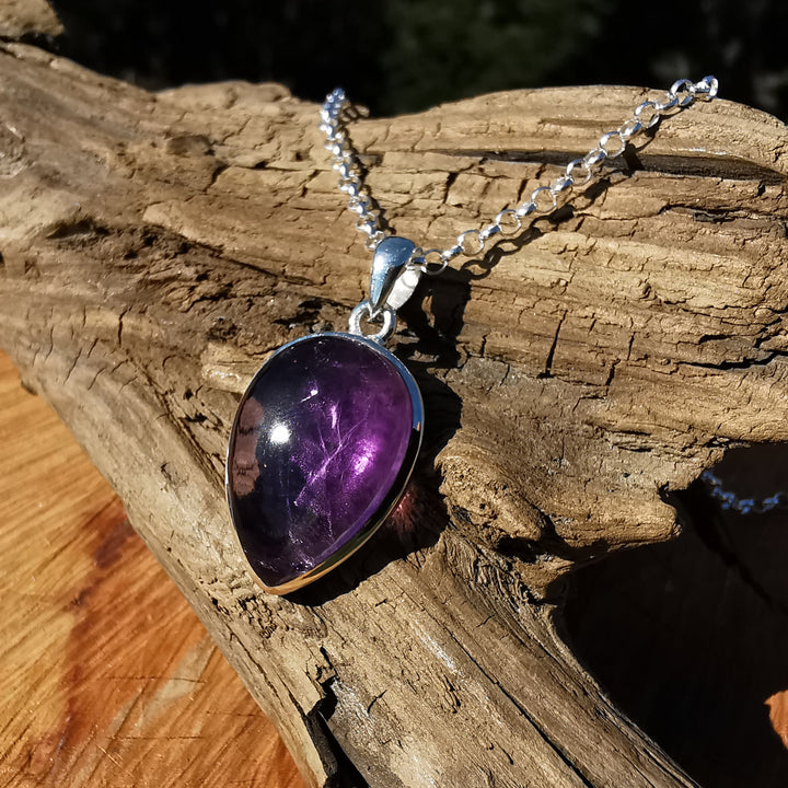 Amethyst Tropfen gefasst in Silber 925