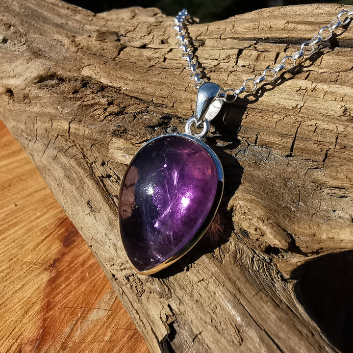 Amethyst Tropfen gefasst in Silber 925