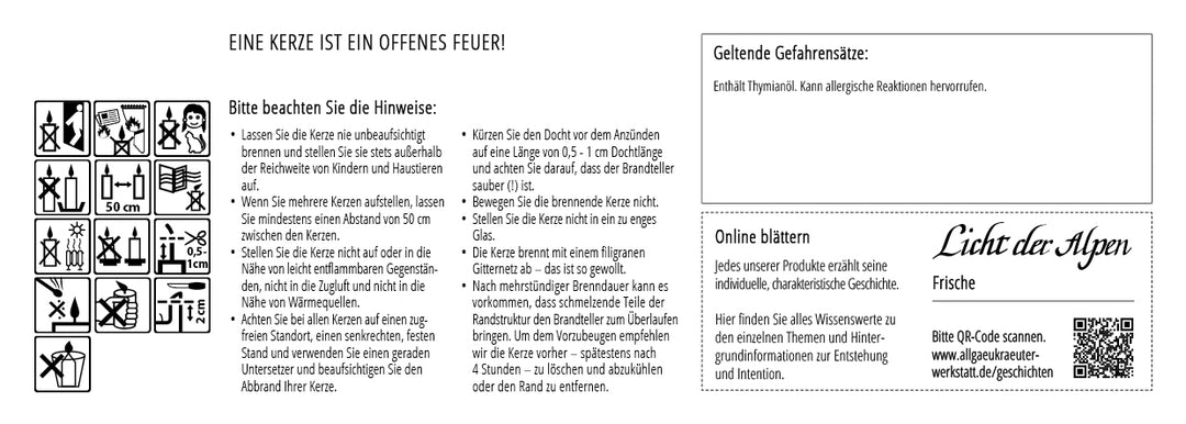 Die Frische - Licht der Alpen - Allgäuer Heilkräuter Duftkerze