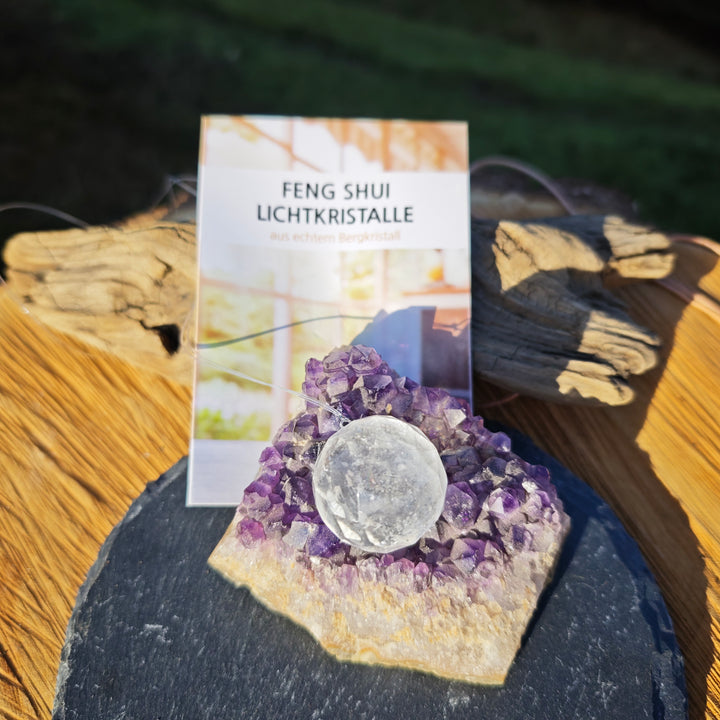 Lichtkristall Kugel (facettierter Bergkristall) 28mm fürs Fenster