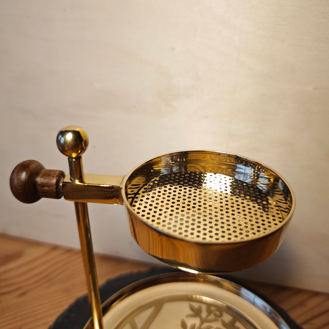 Räucherstövchen Höhenverstellbar Messing Baum des Lebens graviert