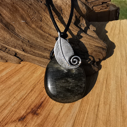 Fluorite pendant with hanger spiral S925 including leather cord (3)