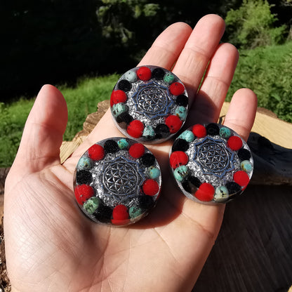 Orgone Mini Schild SCHUTZ "Indian Style" 4cm