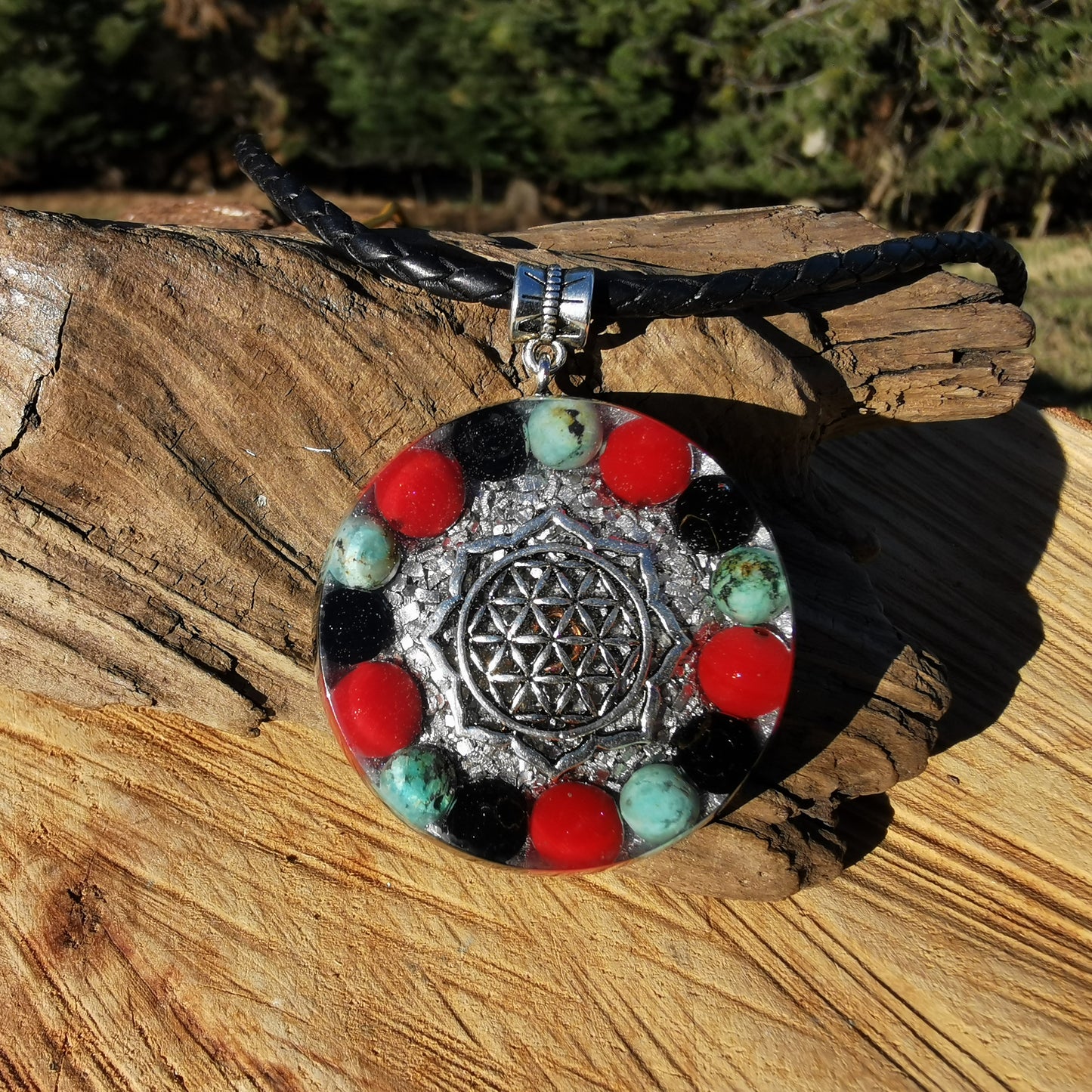 Orgone Anhänger gross SCHUTZ "Indian Style" Zamakbail