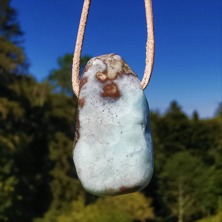 Larimar Trommelstein gebohrt (6)